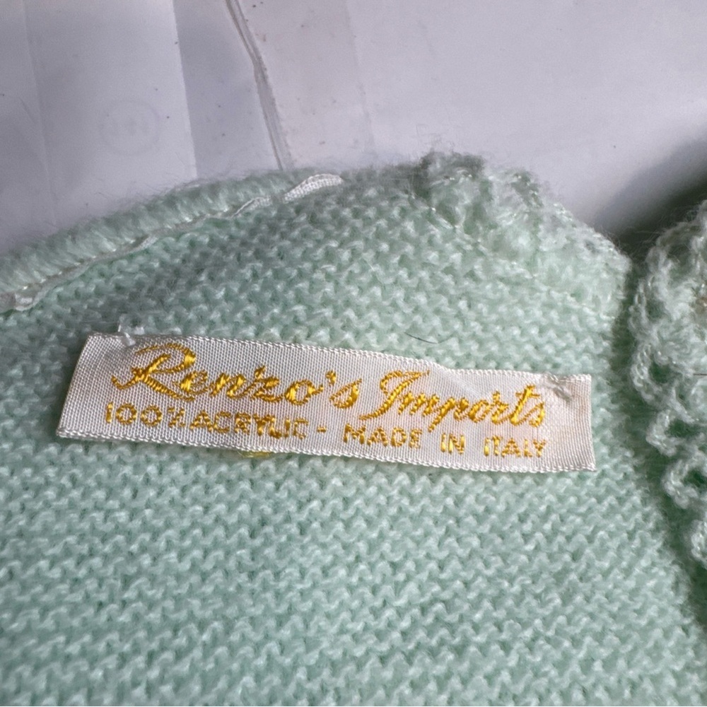 Vintage Perzo Baby Knit Dress
Mint Green Handcrafted Acrylic
New Tag - Picture 12 of 14